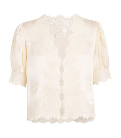Doen Dôen Silk-lace Idella Blouse In Ivory