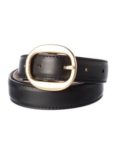 Pre-owned Doen Skinny Leather Belt In Black