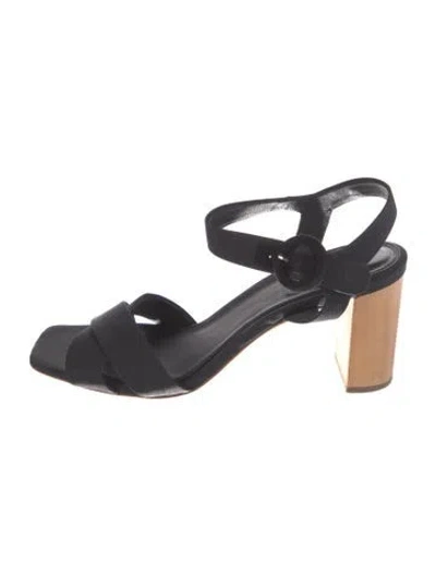 Pre-owned Doen Slingback Sandals In Black