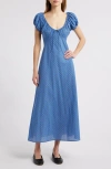 Doen Sofia Checked Organic Cotton-voile Midi Dress In Cassis Check