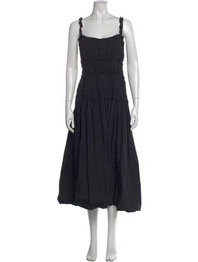 Pre-owned Doen Square Neckline Long Dress In Blue