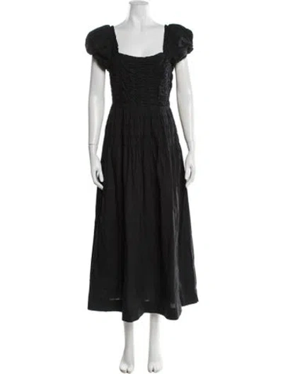 Pre-owned Doen Square Neckline Long Dress In Blue