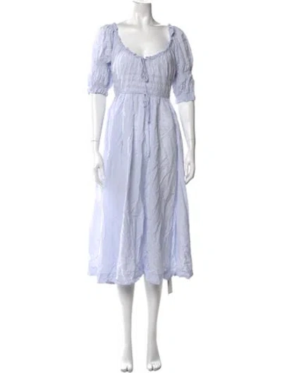 Pre-owned Doen Square Neckline Long Dress In Blue