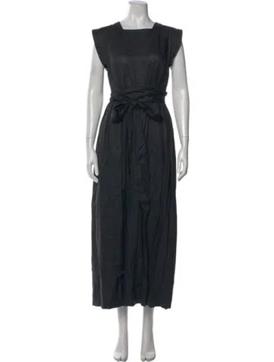 Pre-owned Doen Square Neckline Long Dress In Gray