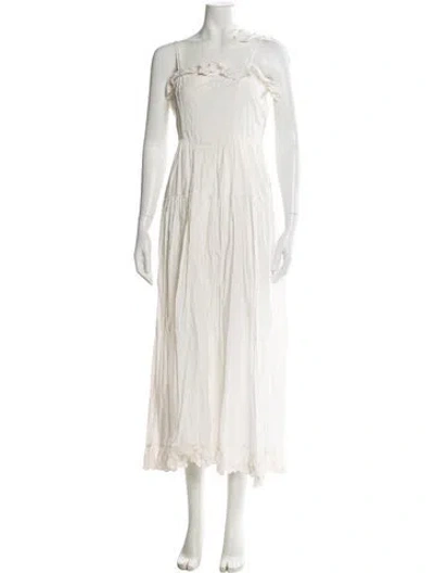 Pre-owned Doen Square Neckline Long Dress In Neutral