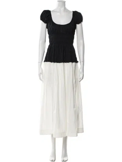 Pre-owned Doen Square Neckline Long Dress In Neutral
