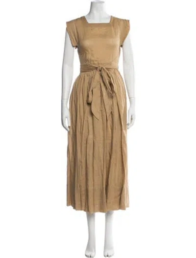Pre-owned Doen Square Neckline Long Dress In Neutrals