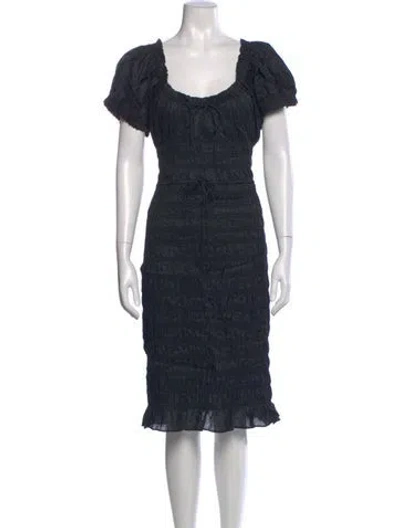 Pre-owned Doen Square Neckline Long Dress W/ Tags In Black