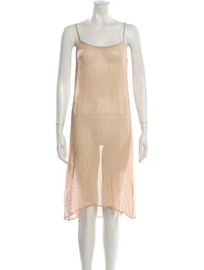 Pre-owned Doen Square Neckline Midi Length Dress In Neutral