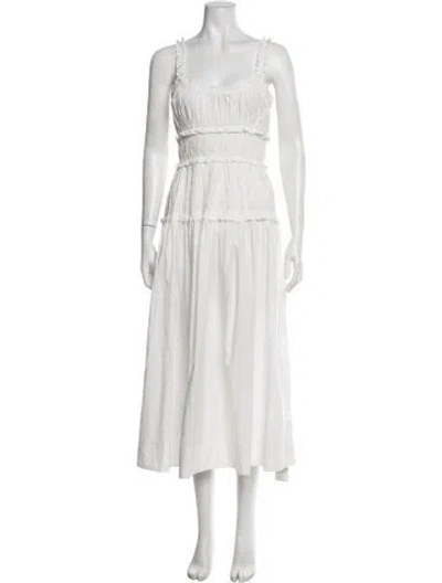 Pre-owned Doen Square Neckline Midi Length Dress In Neutrals
