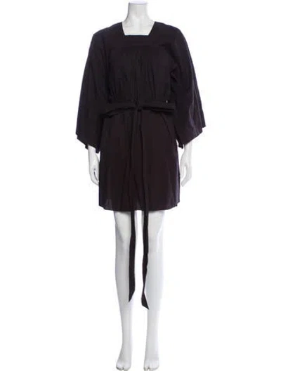 Pre-owned Doen Square Neckline Mini Dress In Black