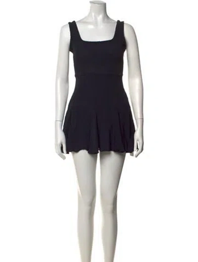 Pre-owned Doen Square Neckline Mini Dress In Black