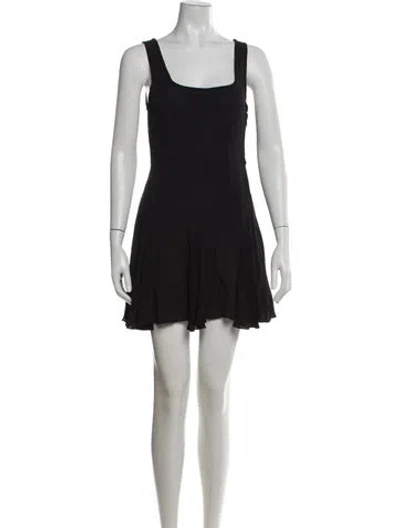 Pre-owned Doen Square Neckline Mini Dress In Black