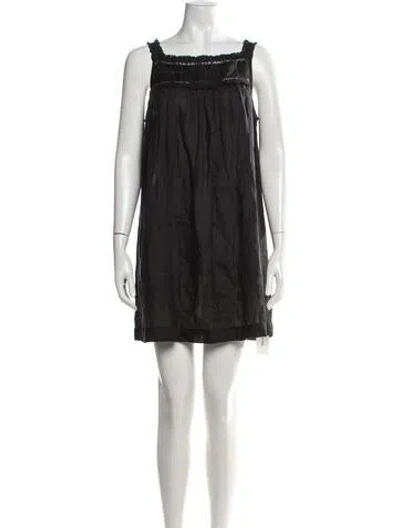 Pre-owned Doen Square Neckline Mini Dress In Black
