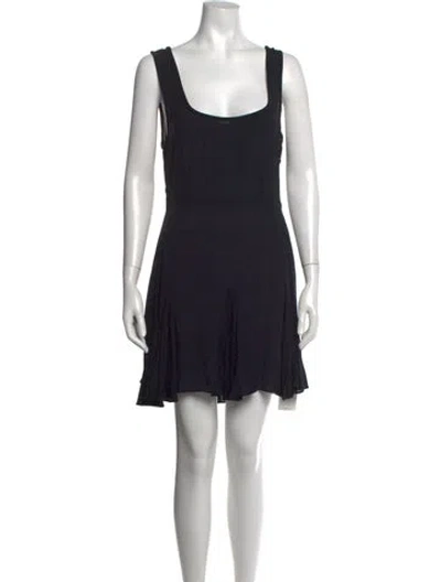 Pre-owned Doen Square Neckline Mini Dress In Black