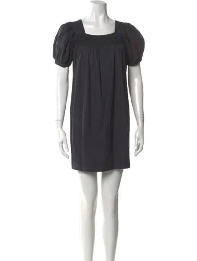 Pre-owned Doen Square Neckline Mini Dress In Gray