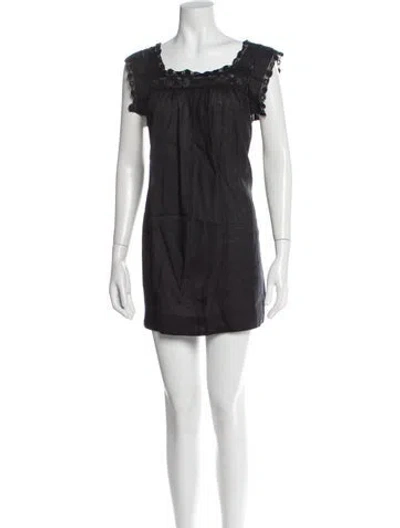 Pre-owned Doen Square Neckline Mini Dress In Gray