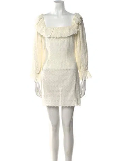 Pre-owned Doen Square Neckline Mini Dress In Neutral