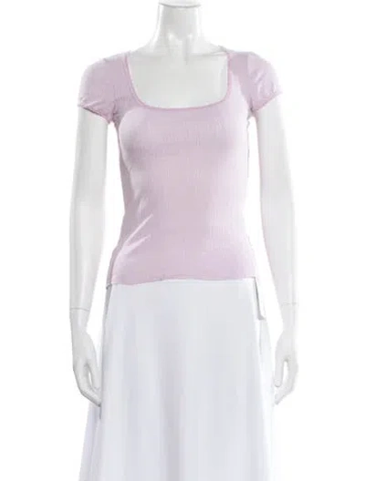 Pre-owned Doen Square Neckline Short Sleeve Top In Pink