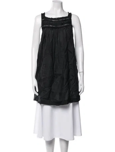 Pre-owned Doen Square Neckline Sleeveless Blouse In Black