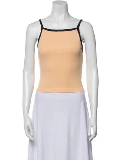 Pre-owned Doen Square Neckline Sleeveless Crop Top In Neutral
