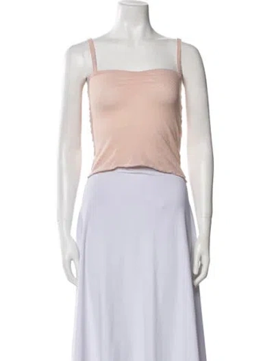Pre-owned Doen Square Neckline Sleeveless Crop Top In Neutrals