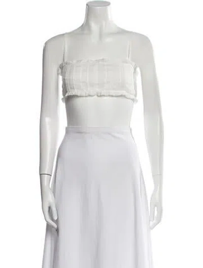 Pre-owned Doen Square Neckline Sleeveless Crop Top W/ Tags In White
