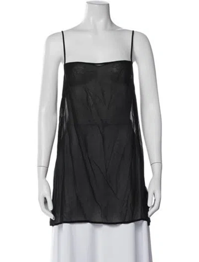 Pre-owned Doen Square Neckline Sleeveless Top In Black