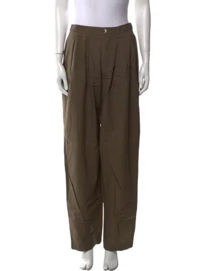 Pre-owned Doen Straight Leg Pants In Green