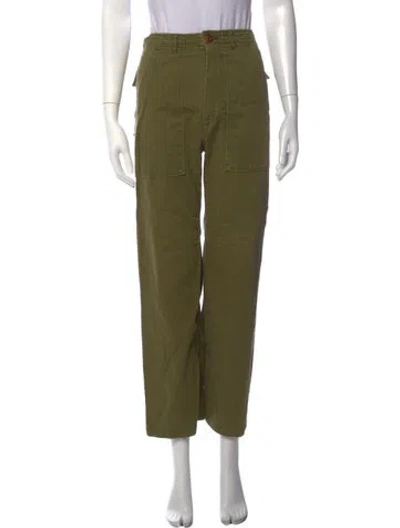Pre-owned Doen Straight Leg Pants In Green