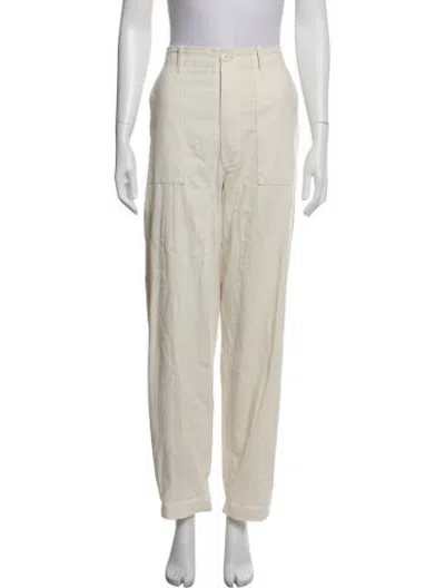 Pre-owned Doen Straight Leg Pants In Neutrals