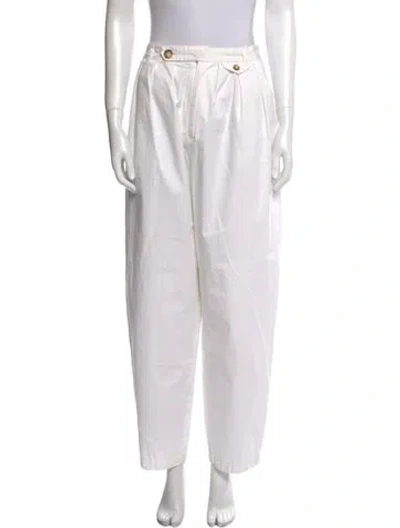 Pre-owned Doen Straight Leg Pants In White