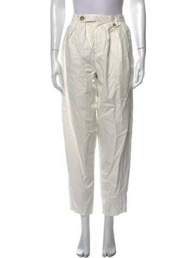 Pre-owned Doen Straight Leg Pants In White