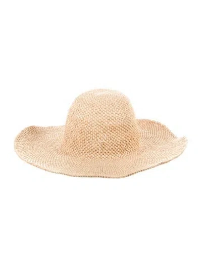 Pre-owned Doen Straw Sun Hat In Neutral