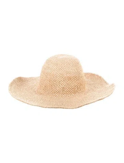 Pre-owned Doen Straw Sun Hat In Neutral