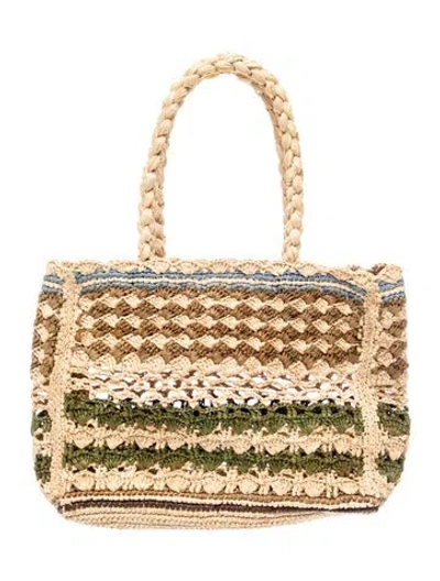 Pre-owned Doen Straw Tote In Neutrals
