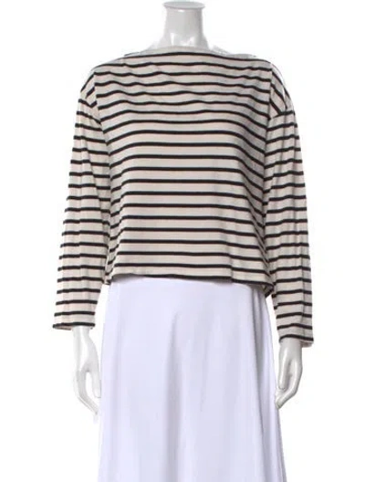Pre-owned Doen Striped Bateau Neckline Top