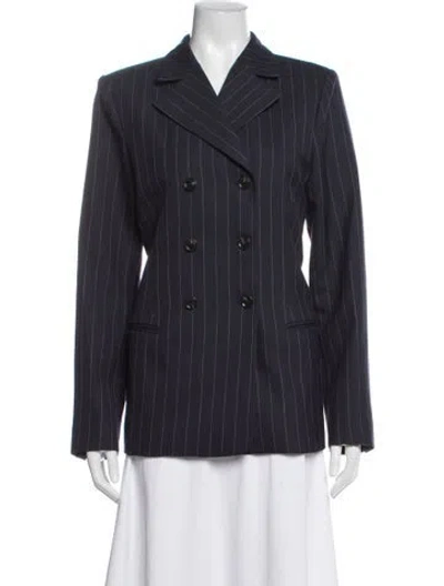 Pre-owned Doen Striped Blazer In Blue