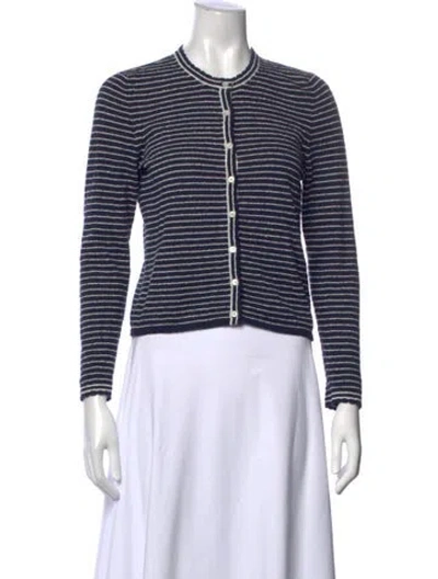 Pre-owned Doen Striped Crew Neck Button-up Top In Multi