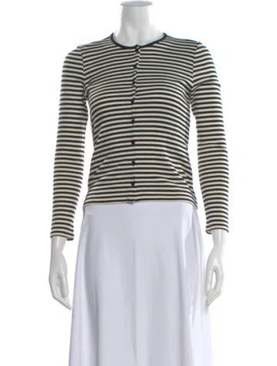 Pre-owned Doen Striped Crew Neck Button-up Top W/ Tags In Multi