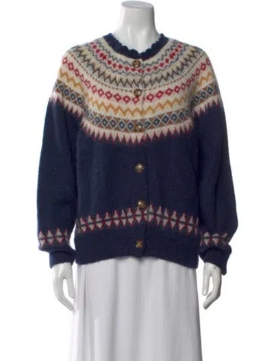 Pre-owned Doen Striped Crew Neck Sweater In Blue