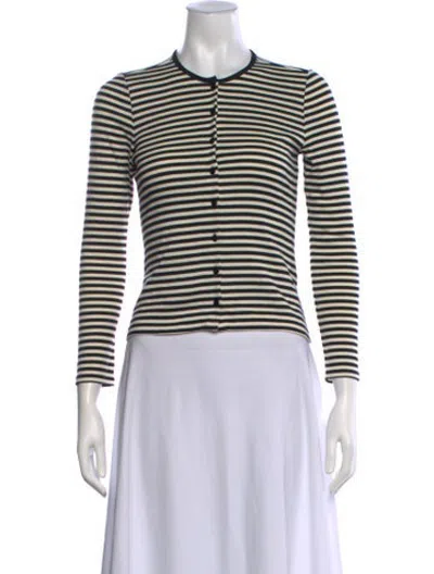 Pre-owned Doen Striped Crew Neck Sweater In Blue/white