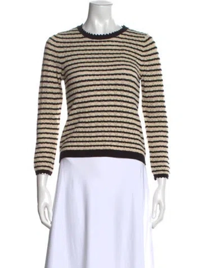 Pre-owned Doen Striped Crew Neck Sweater In Neutral