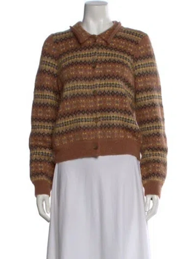 Pre-owned Doen Striped Crew Neck Sweater In Neutral