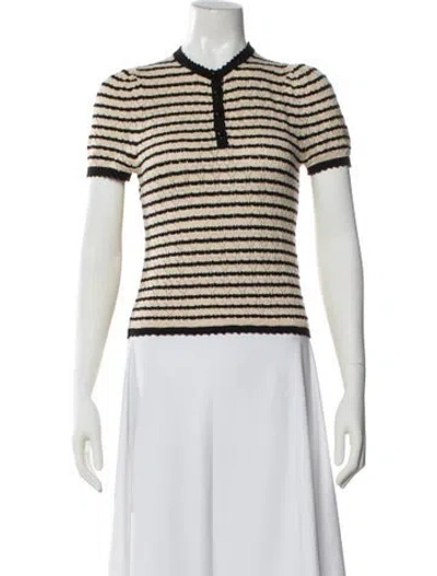 Pre-owned Doen Striped Crew Neck Sweater In Neutral