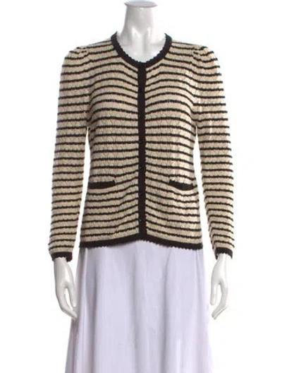 Pre-owned Doen Striped Crew Neck Sweater In Neutral