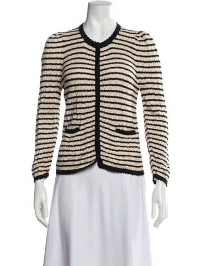 Pre-owned Doen Striped Crew Neck Sweater In Neutrals