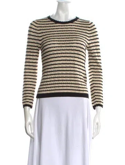 Pre-owned Doen Striped Crew Neck Sweater In Neutrals