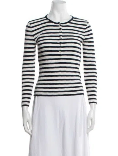 Pre-owned Doen Striped Crew Neck Top In Blue