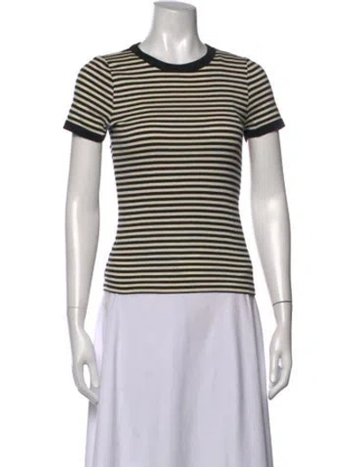 Pre-owned Doen Striped Crew Neck T-shirt In Blue/white